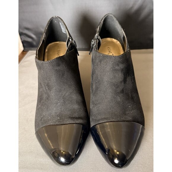 East 5th Boots Womens 7 M Alexi Casual Slip On Heels Booties Black Fabric - Picture 4 of 5